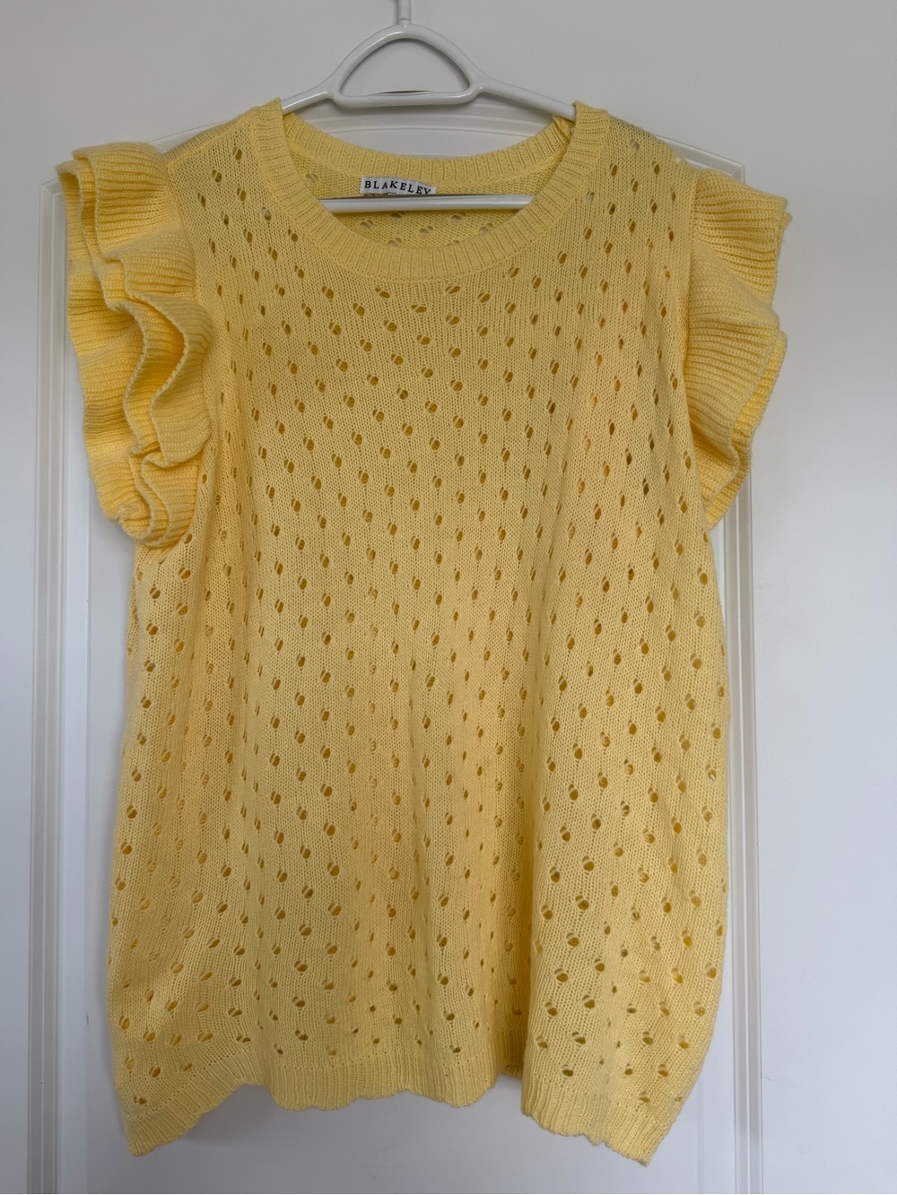 Blakely Yellow Ruffle Sleeve Knit Top